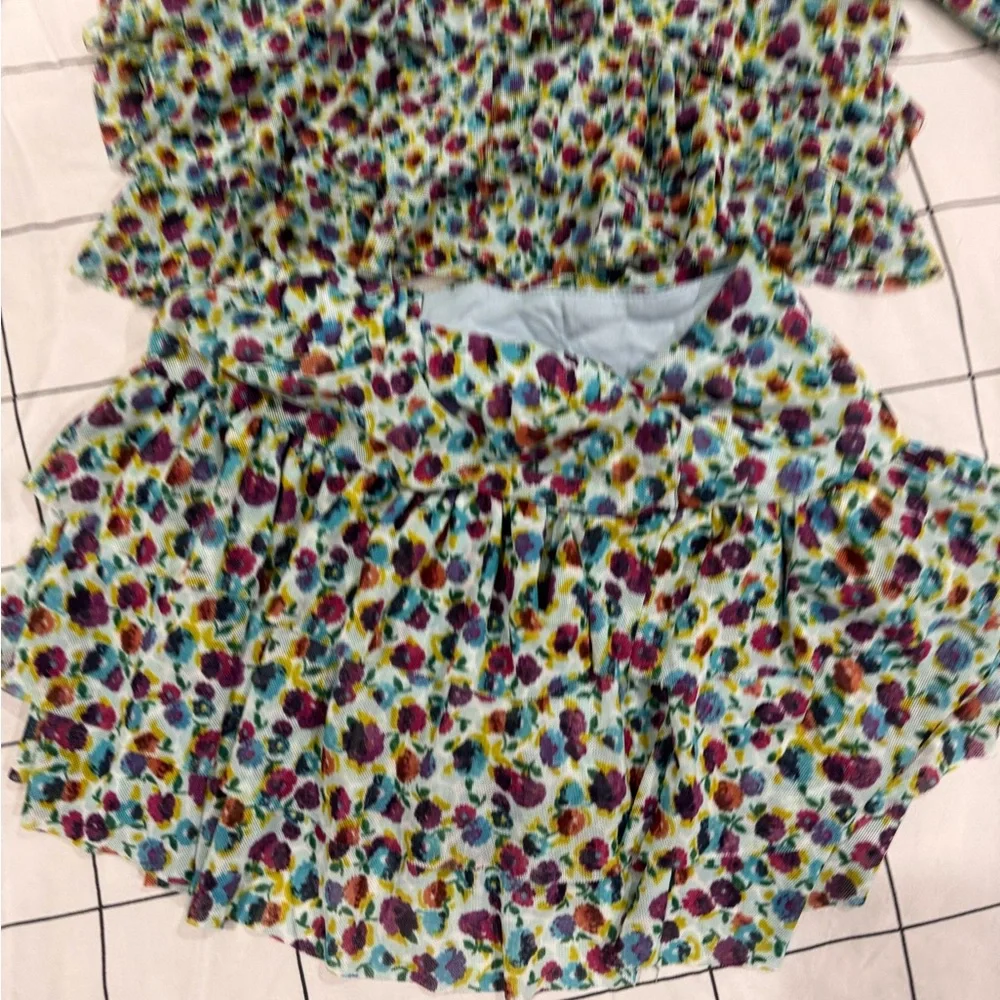 Floral Ruffle Kids Matching Set - Girls Size 6